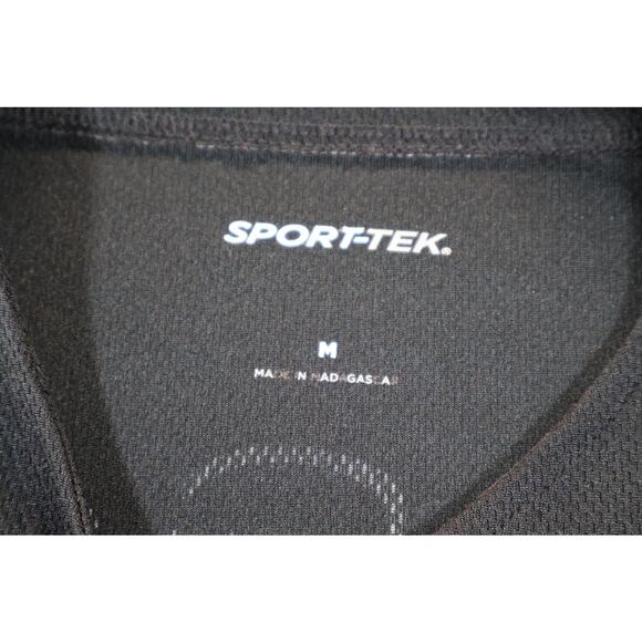 Sport-Tek Baseball Jersey Shirt Mens Medium Black Big Show 18 Button Logo Front - Picture 4 of 7